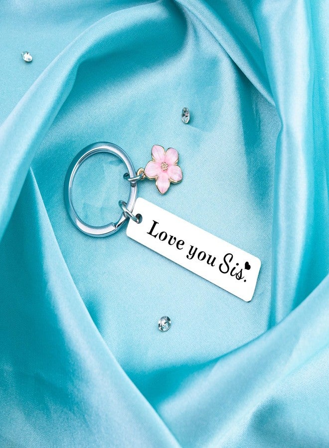 Aisity Sister Keychain form Sister Cute Key Chain for Women Big Little Sisters Birthday Christmas Gifts for Her Women Teen Girls Stocking Stuffers,Love You Sis Keyring - Image 2